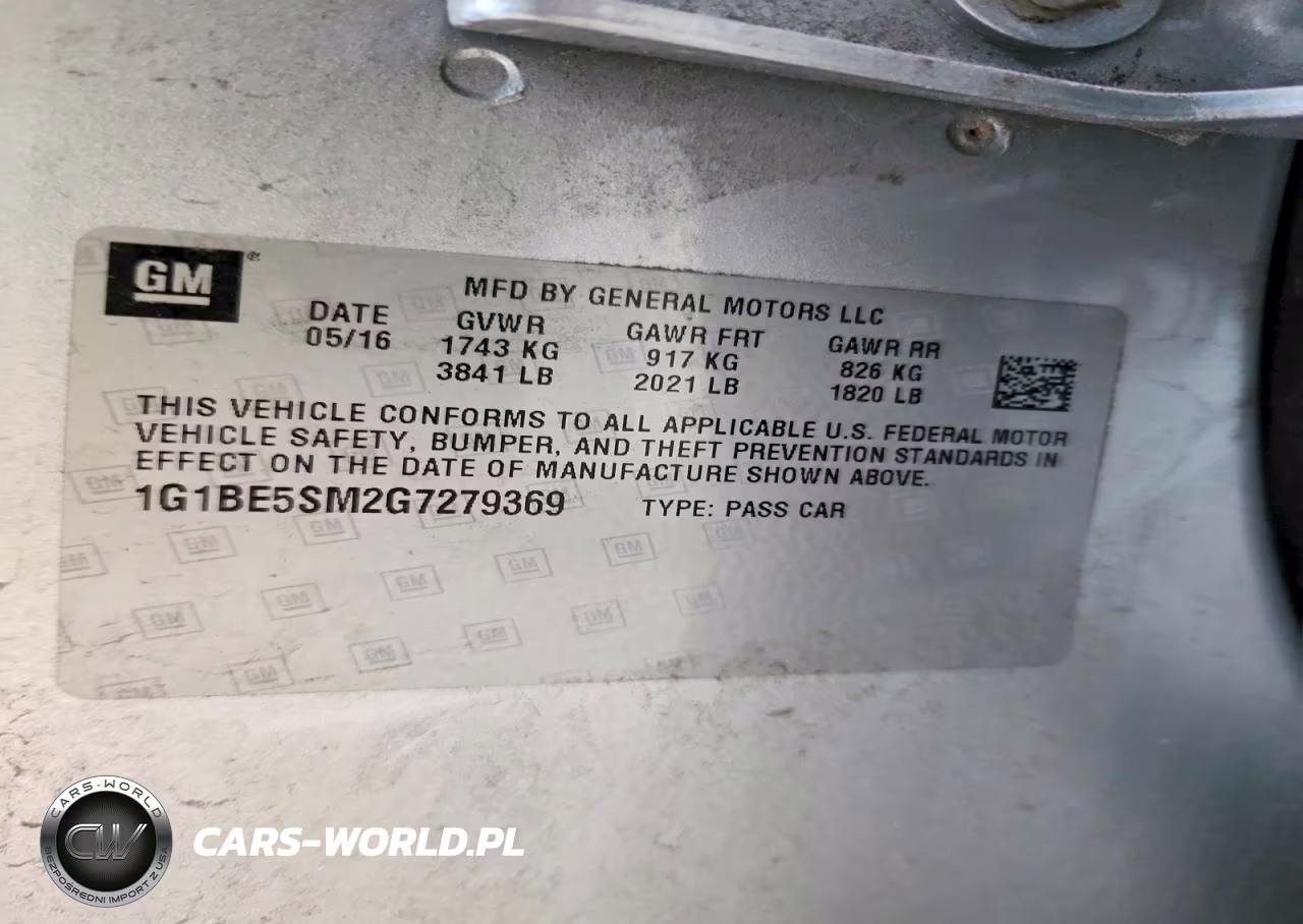 2016 Chevrolet Cruze Lt VIN:1G1BE5SM2G7279369 - 12
