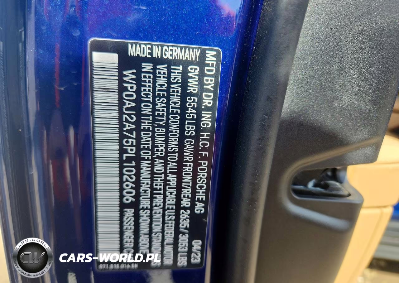 2023 Porsche Panamera Base VIN:WP0AJ2A75PL102606 - 12