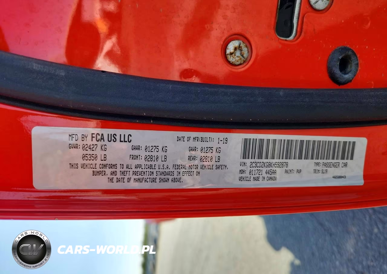 2019 Dodge Challenger Gt VIN:2C3CDZKG8KH592878 - 13