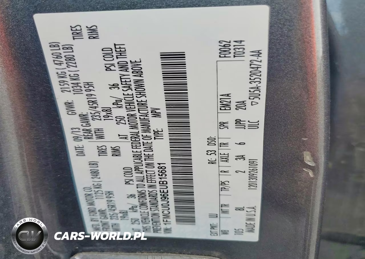 2014 Ford Escape Titanium VIN:1FMCU0J96EUB15681 - 13