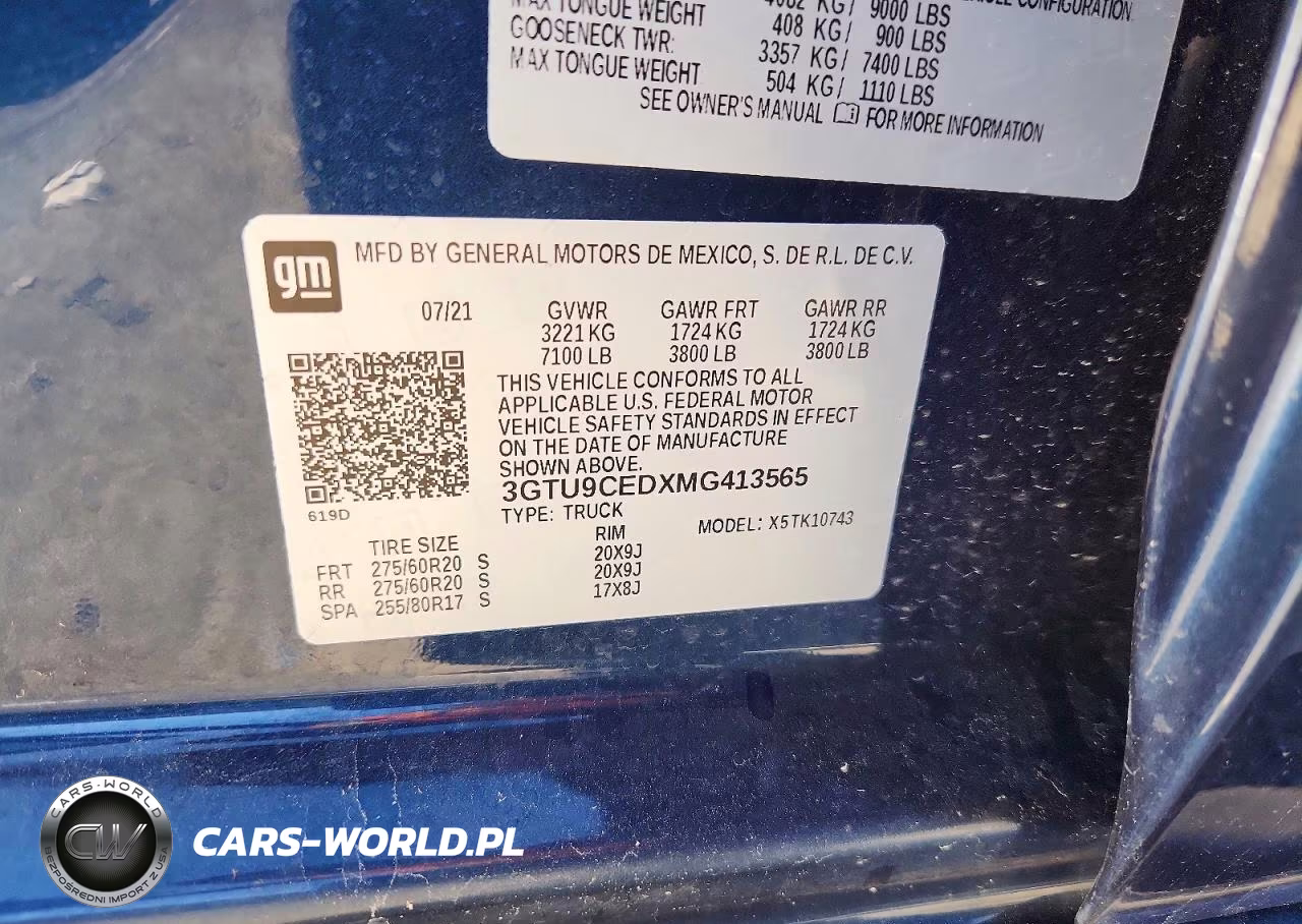 GMC SIERRA K15 VIN:3GTU9CEDXMG413565 - 13