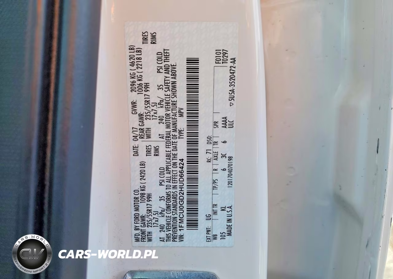 2017 Ford Escape Se VIN:1FMCU0GD2HUD66424 - 13