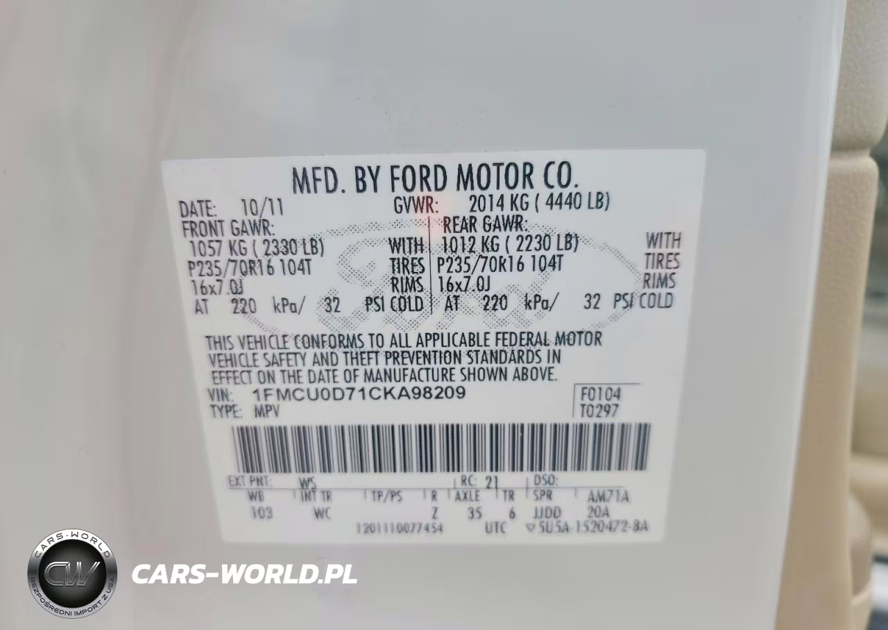 2012 Ford Escape Xlt VIN:1FMCU0D71CKA98209 - 13
