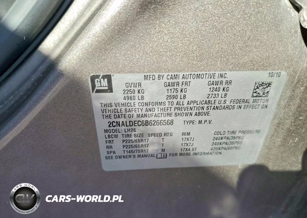 2011 Chevrolet Equinox Lt VIN:2CNALDEC6B6266568 - 13
