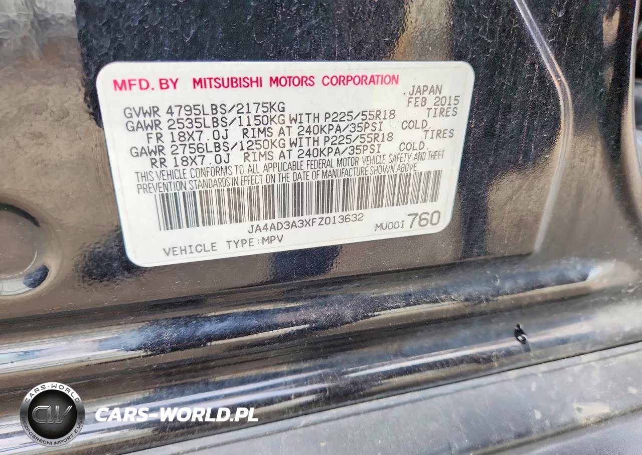 2015 Mitsubishi Outlander Se VIN:JA4AD3A3XFZ013632 - 12