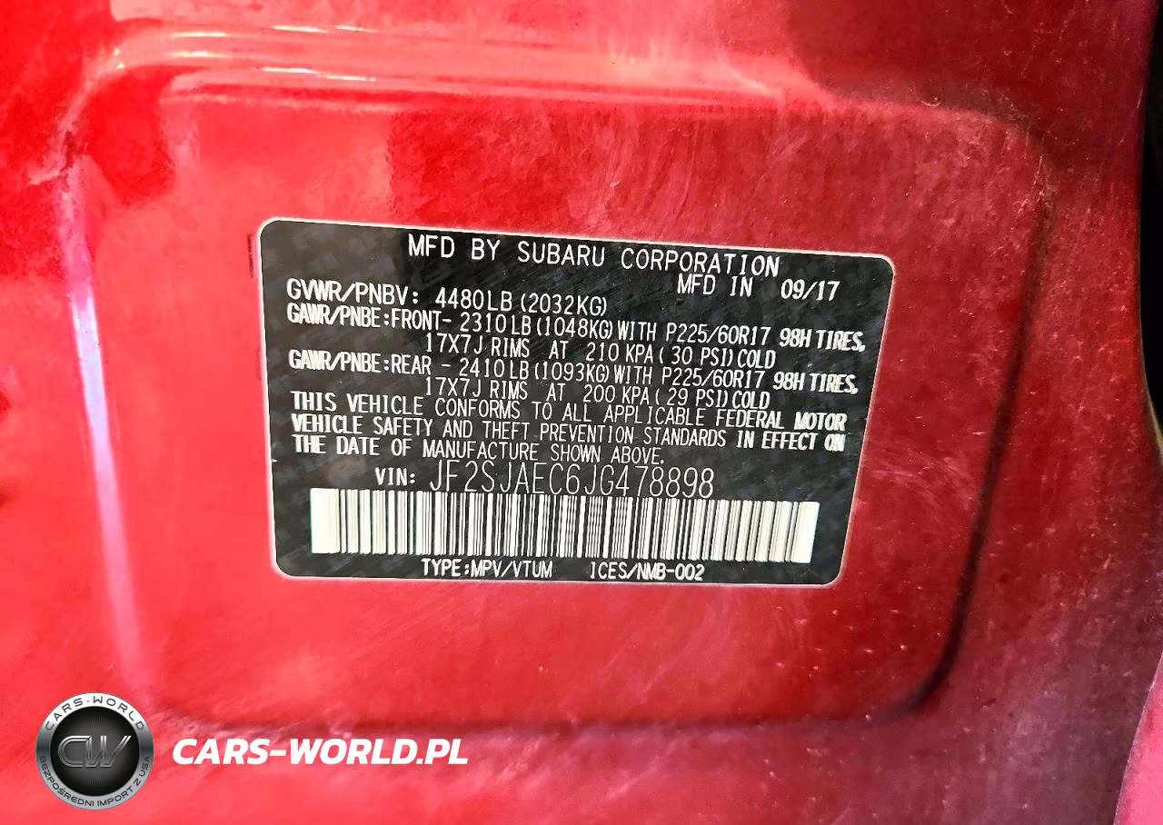 2018 Subaru Forester 2.5I Premium VIN:JF2SJAEC6JG478898 - 13