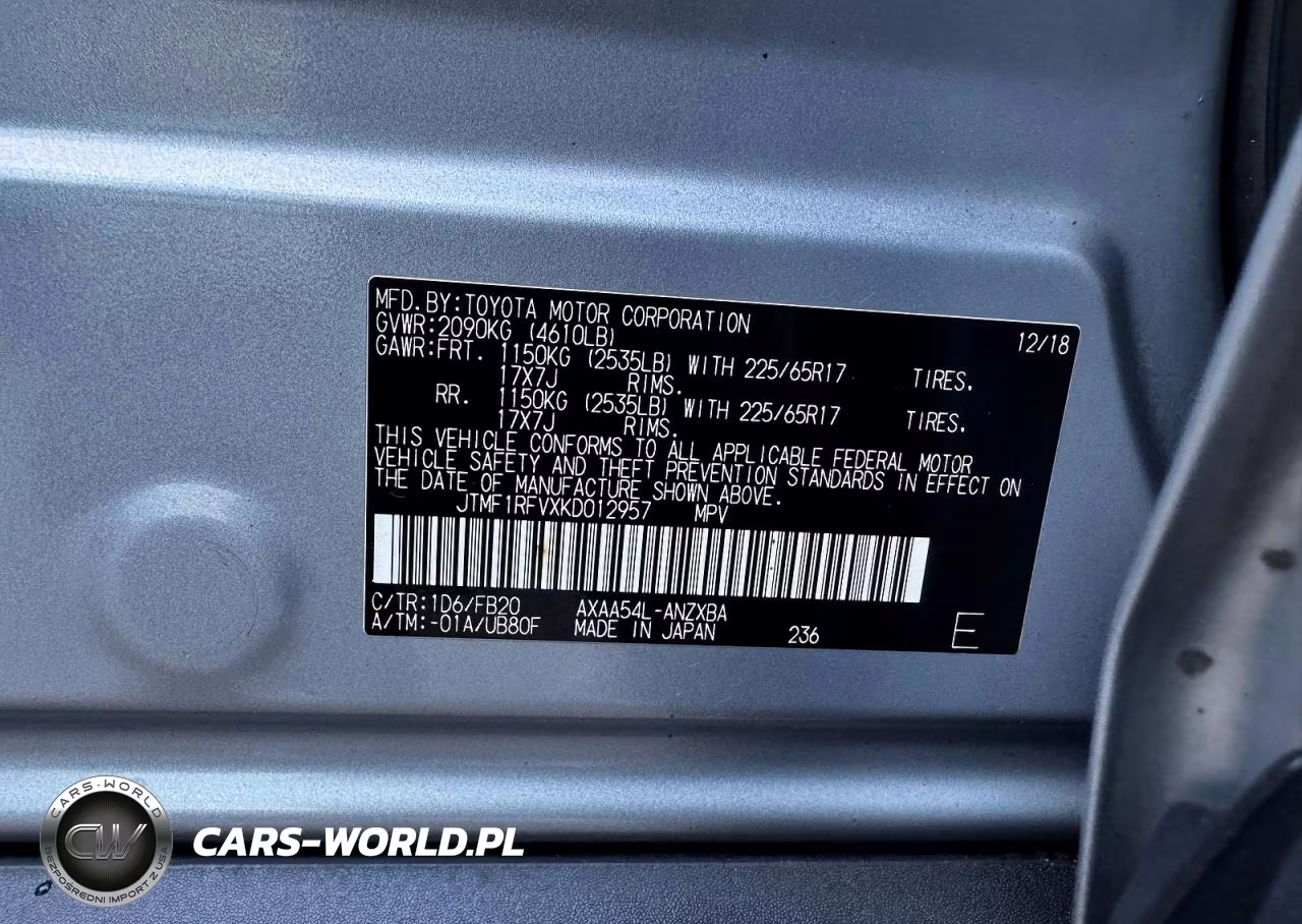 2019 Toyota Rav4 Le VIN:JTMF1RFVXKD012957 - 10