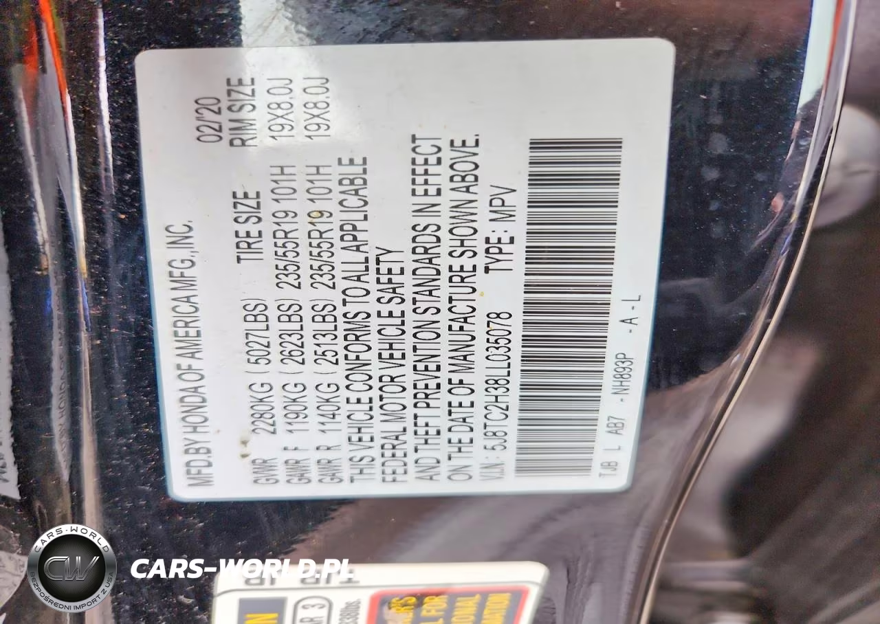 2020 Acura Rdx VIN:5J8TC2H38LL035078 - 12