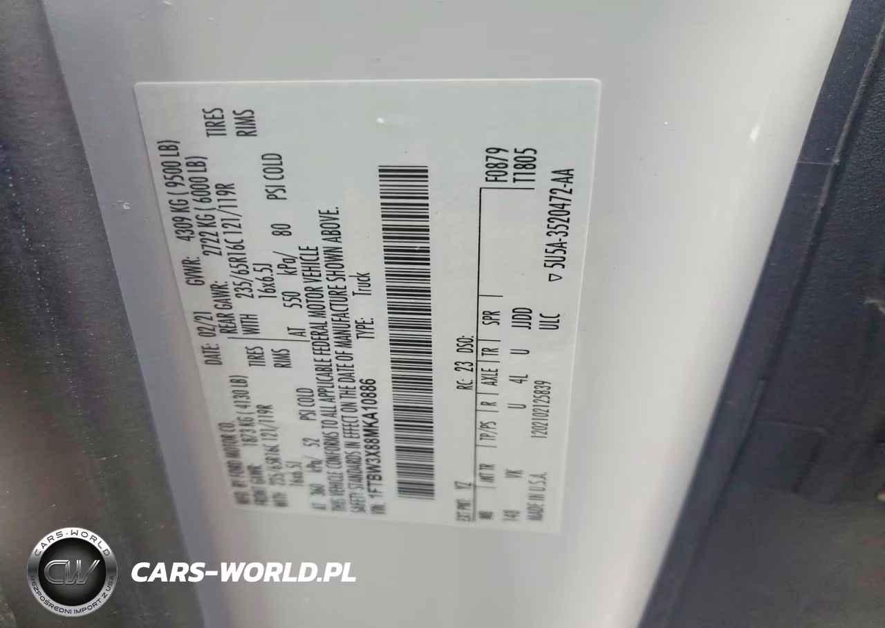 2021 Ford Transit T-350 VIN:1FTBW3X88MKA10886 - 12