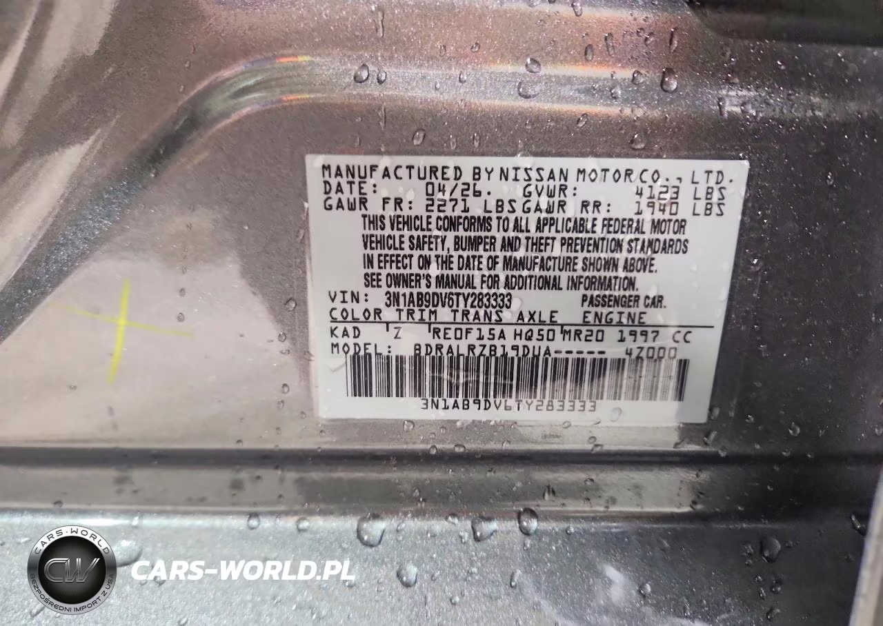 2026 Nissan Sentra Sr VIN:3N1AB9DV6TY283333 - 13