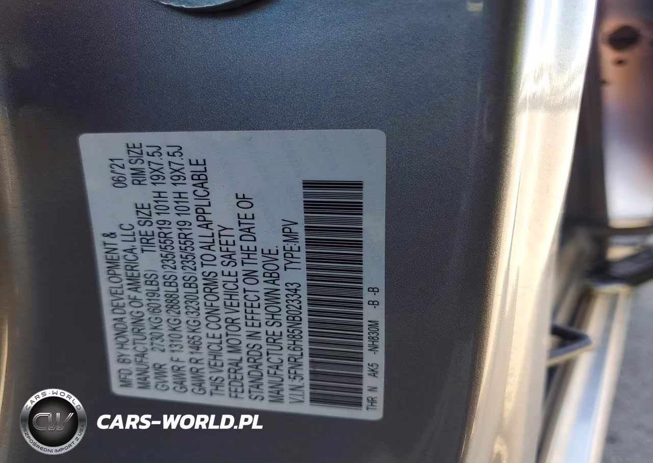 2022 Honda Odyssey Touring VIN:5FNRL6H85NB023343 - 14