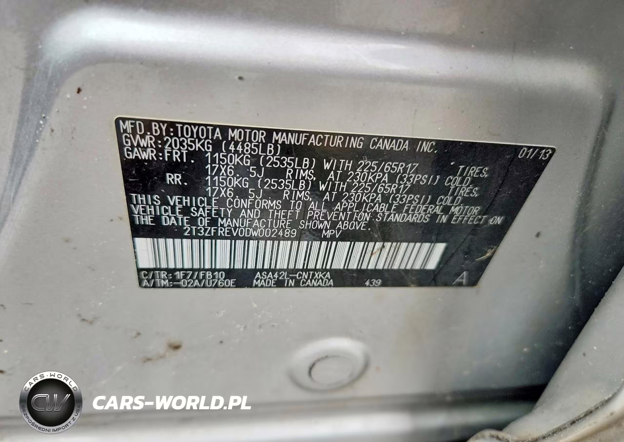2013 Toyota Rav4 Le VIN:2T3ZFREV0DW002489 - 13
