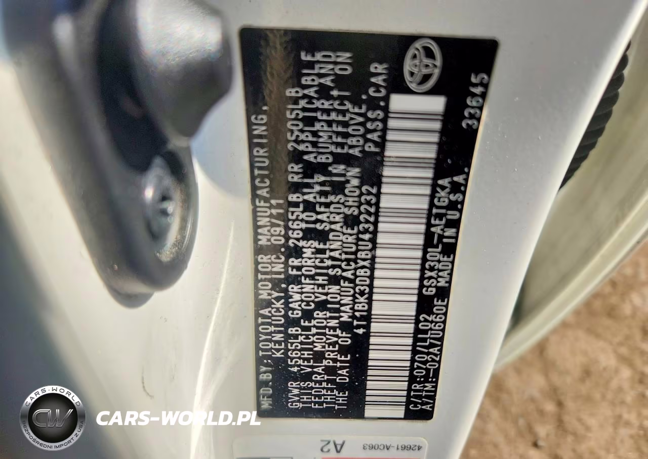 2011 Toyota Avalon Base VIN:4T1BK3DBXBU432232 - 12