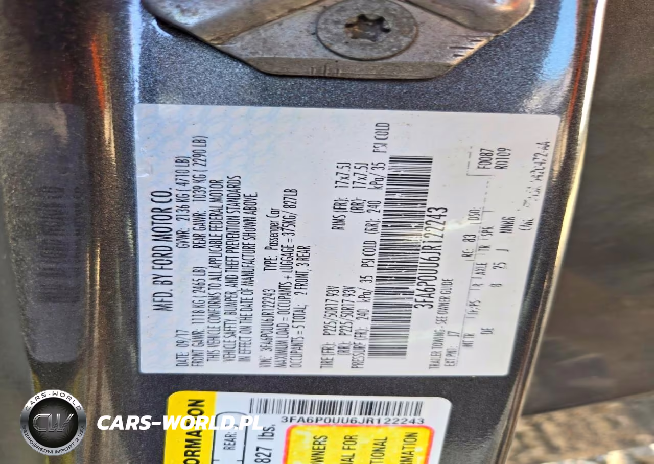 2018 Ford Fusion S Hybrid VIN:3FA6P0UU6JR122243 - 13