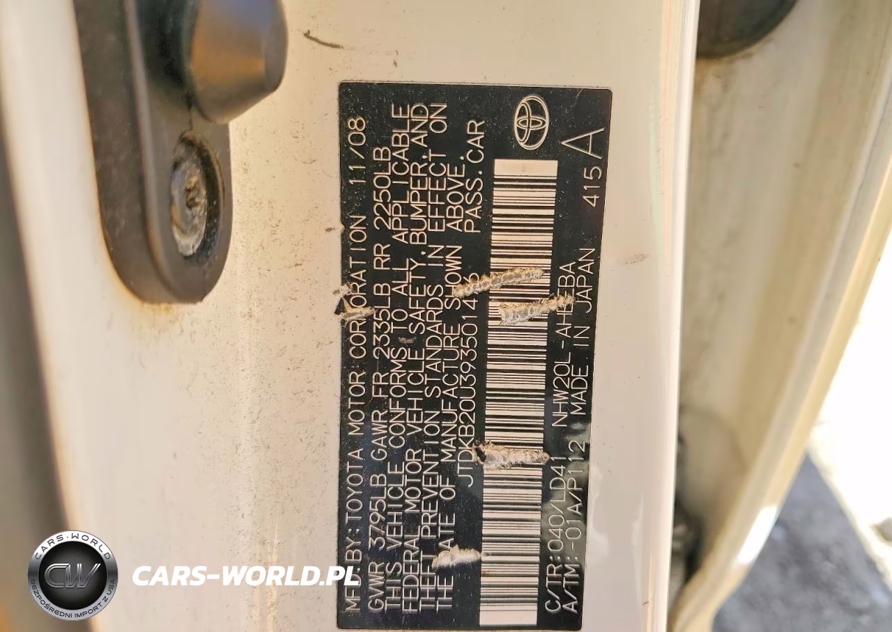 2009 Toyota Prius Base VIN:JTDKB20U393501476 - 13