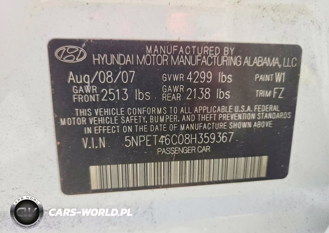 2008 Hyundai Sonata Gls VIN:5NPET46C08H359367 - 12