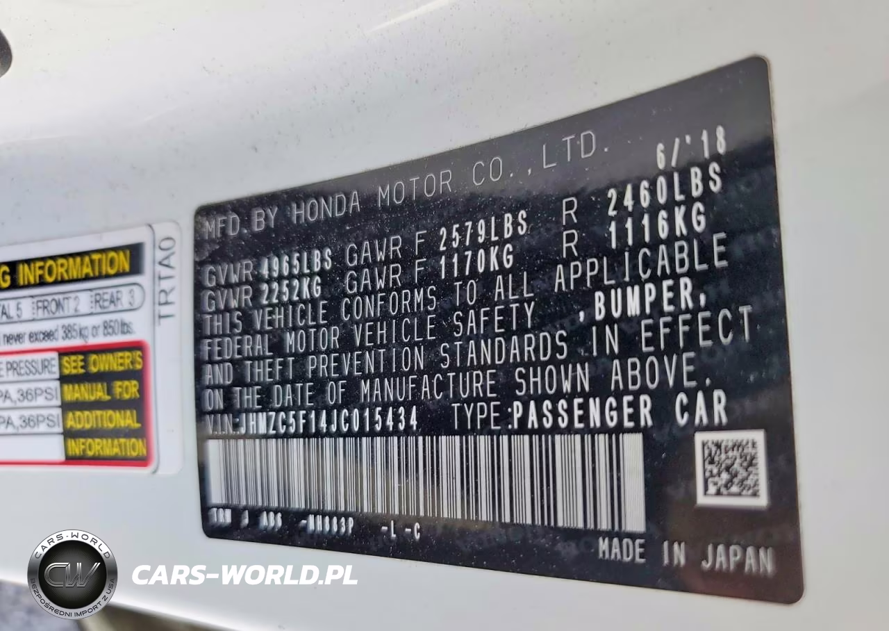 2018 Honda Clarity VIN:JHMZC5F14JC015434 - 12
