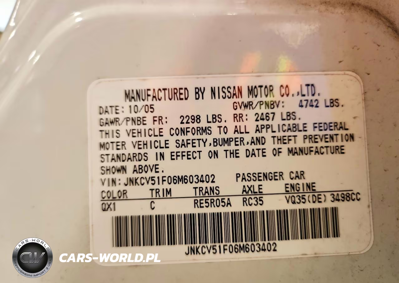 2006 Infiniti G35 X VIN:JNKCV51F06M603402 - 12