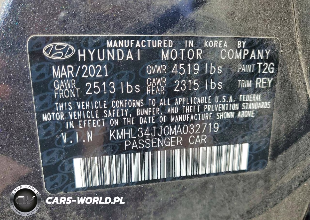 2021 Hyundai Sonata Hybrid Sel VIN:KMHL34JJ0MA032719 - 12