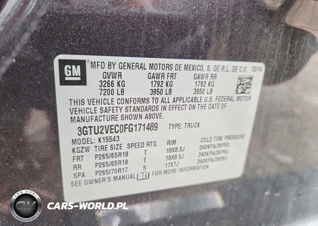 2015 GMC Sierra K1500 Slt VIN:3GTU2VEC0FG171489 - 12
