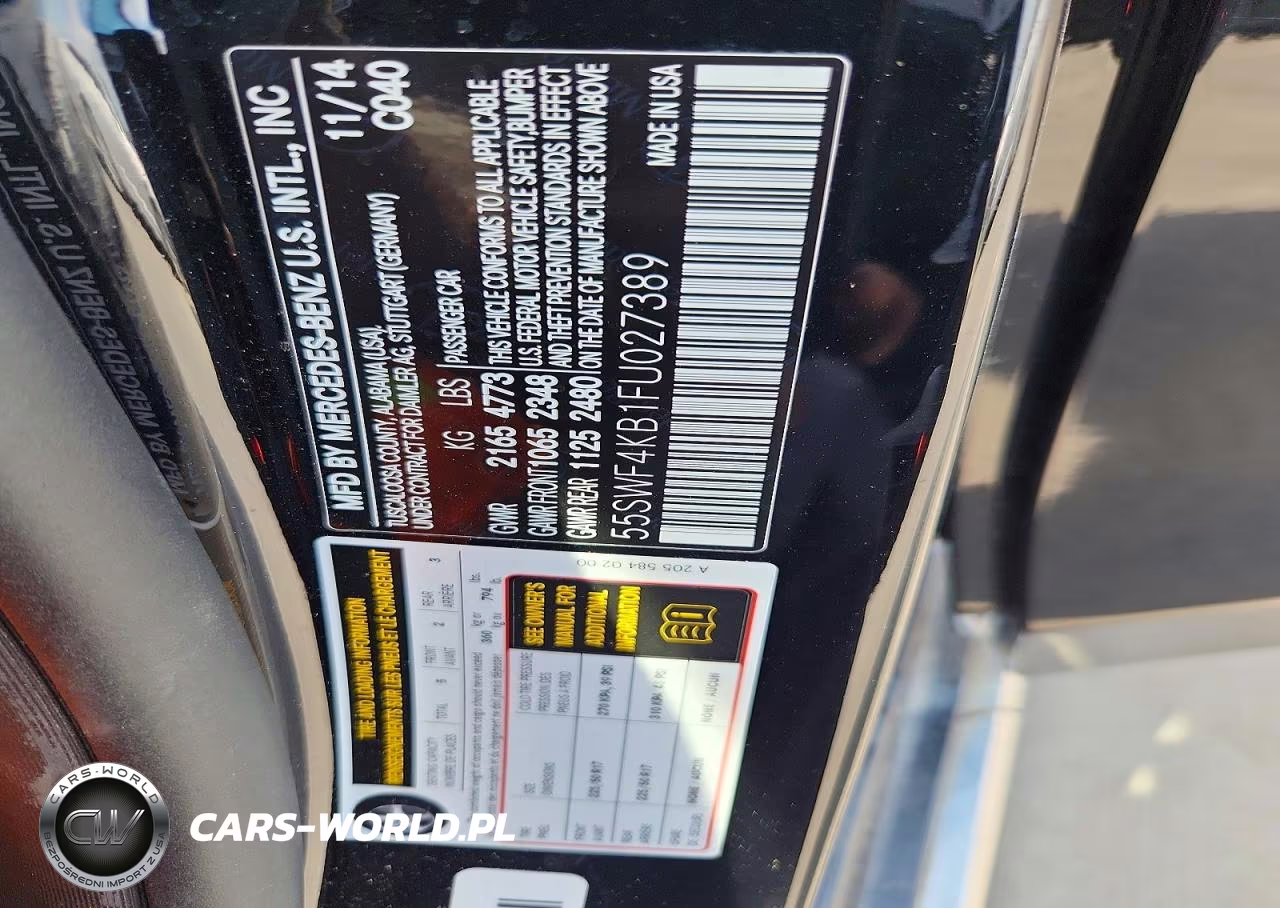 2015 Mercedes-Benz C 300 4Matic VIN:55SWF4KB1FU027389 - 12