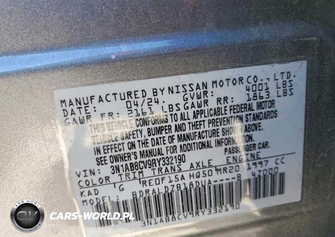 2024 Nissan Sentra Sv VIN:3N1AB8CV9RY332190 - 12