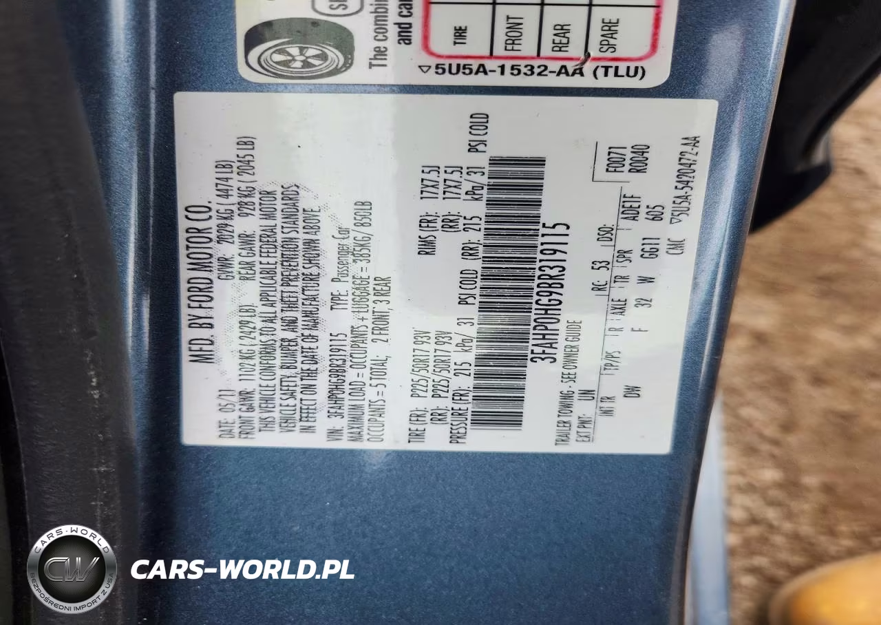 2011 Ford Fusion Se VIN:3FAHP0HG9BR319115 - 12