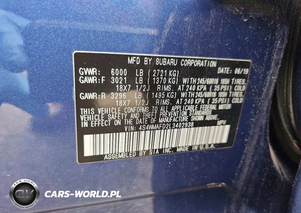 2020 Subaru Ascent Premium VIN:4S4WMAFD2L3402938 - 13