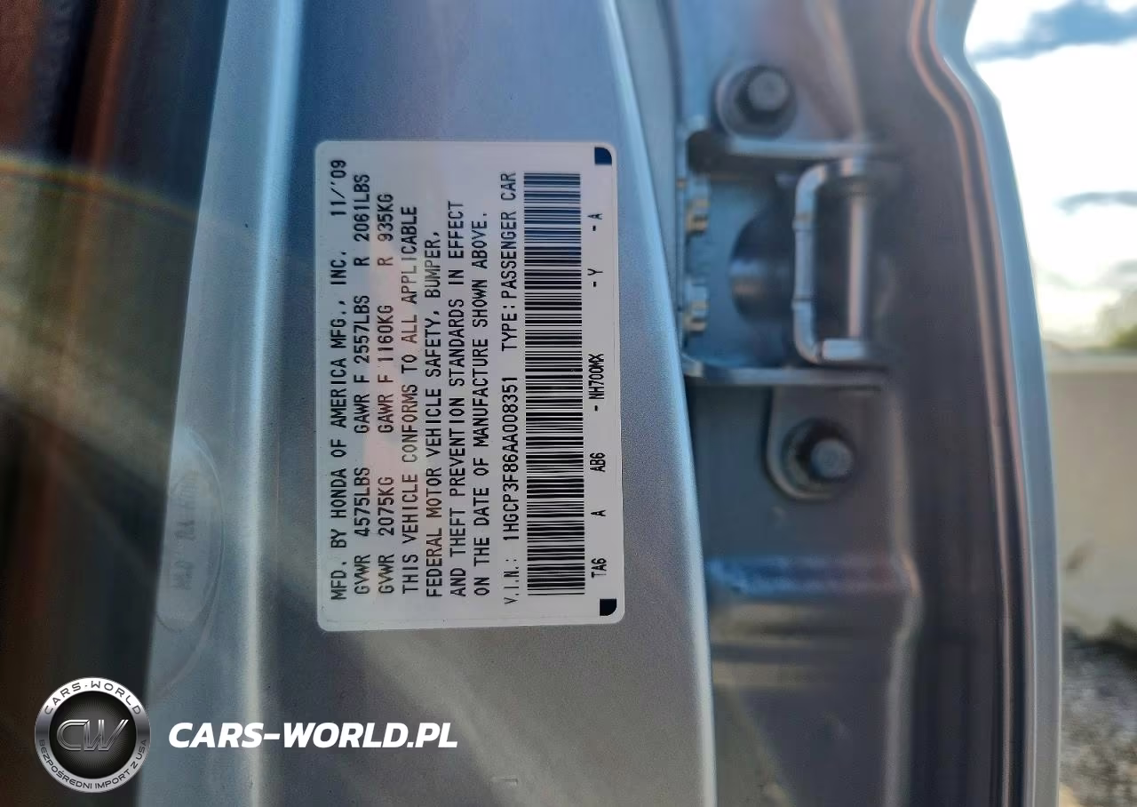2010 Honda Accord Exl VIN:1HGCP3F86AA008351 - 13