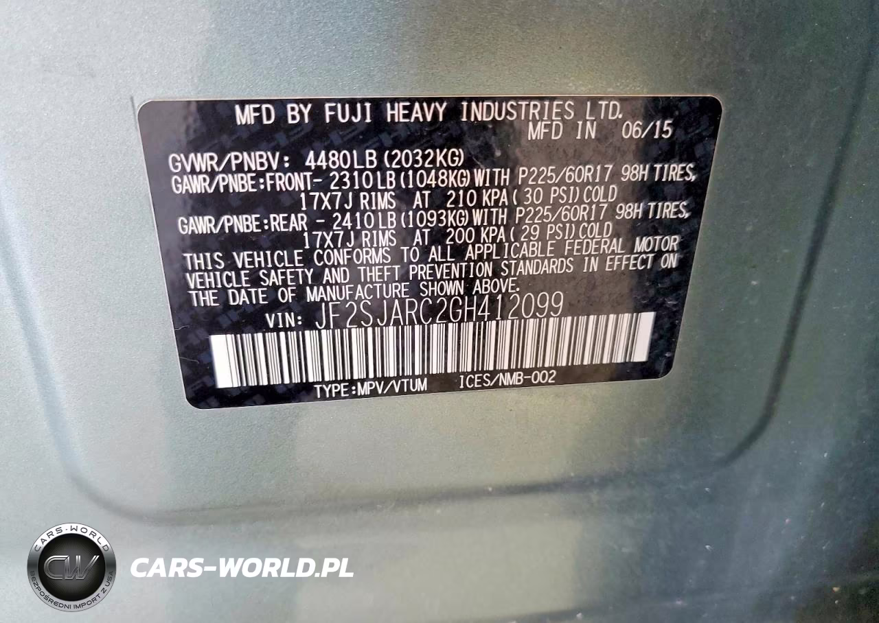 2016 Subaru Forester 2.5I Limited VIN:JF2SJARC2GH412099 - 13
