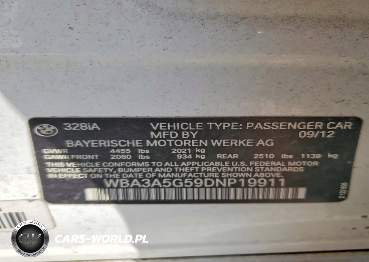 2013 BMW 328 I VIN:WBA3A5G59DNP19911 - 12