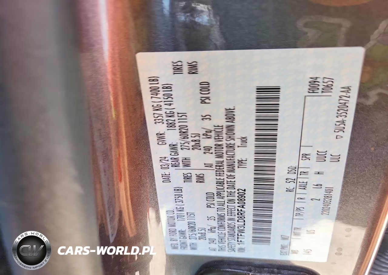 2024 Ford F150 Xlt VIN:1FTFW3LD8RFA08902 - 12