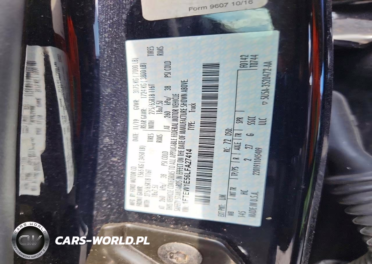 2020 Ford F150 Supercrew VIN:1FTEW1E56LFA27414 - 12