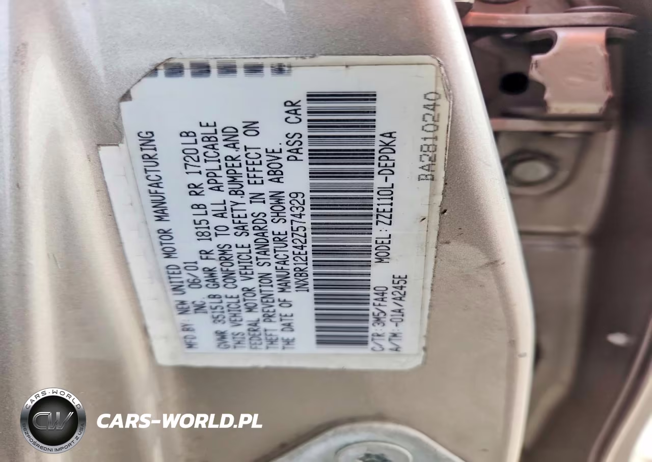 2002 Toyota Corolla Le VIN:1NXBR12E42Z574329 - 12