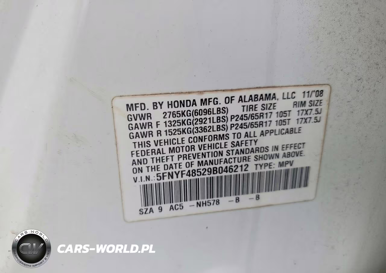 2009 Honda Pilot Exl VIN:5FNYF48529B046212 - 13