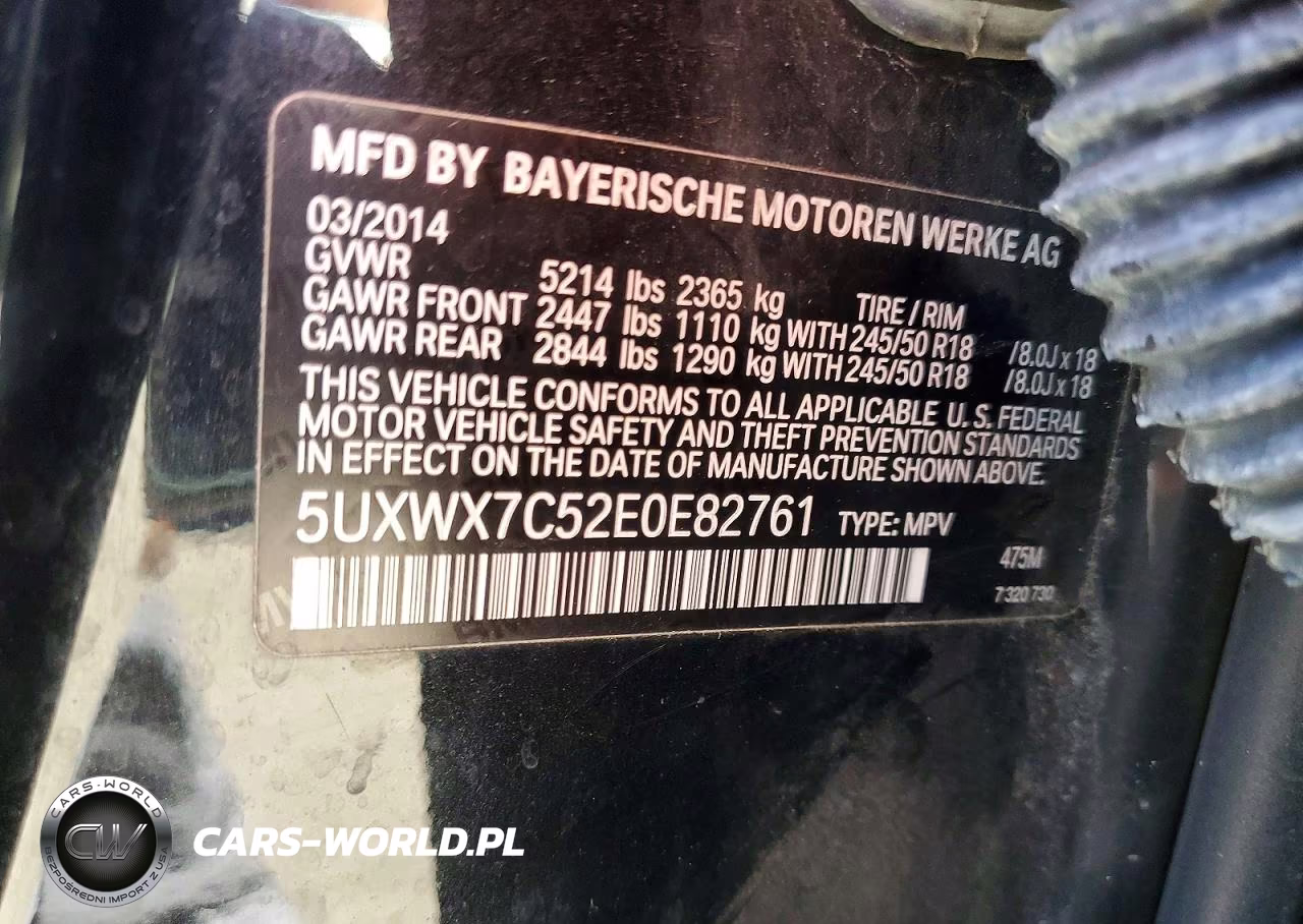 2014 BMW X3 VIN:5UXWX7C52E0E82761 - 13