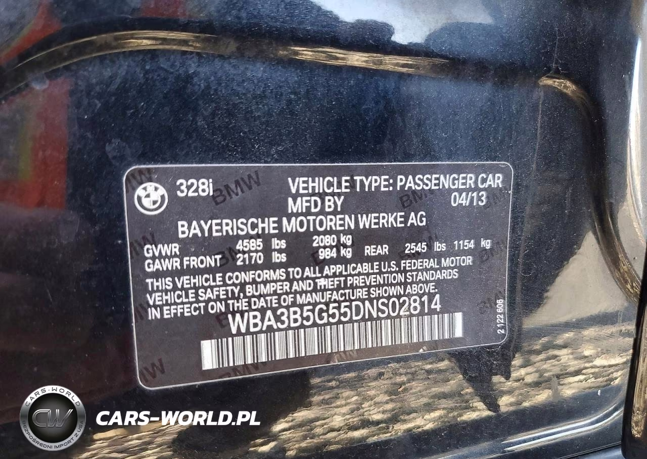 2013 BMW 328 Xi Sulev VIN:WBA3B5G55DNS02814 - 12