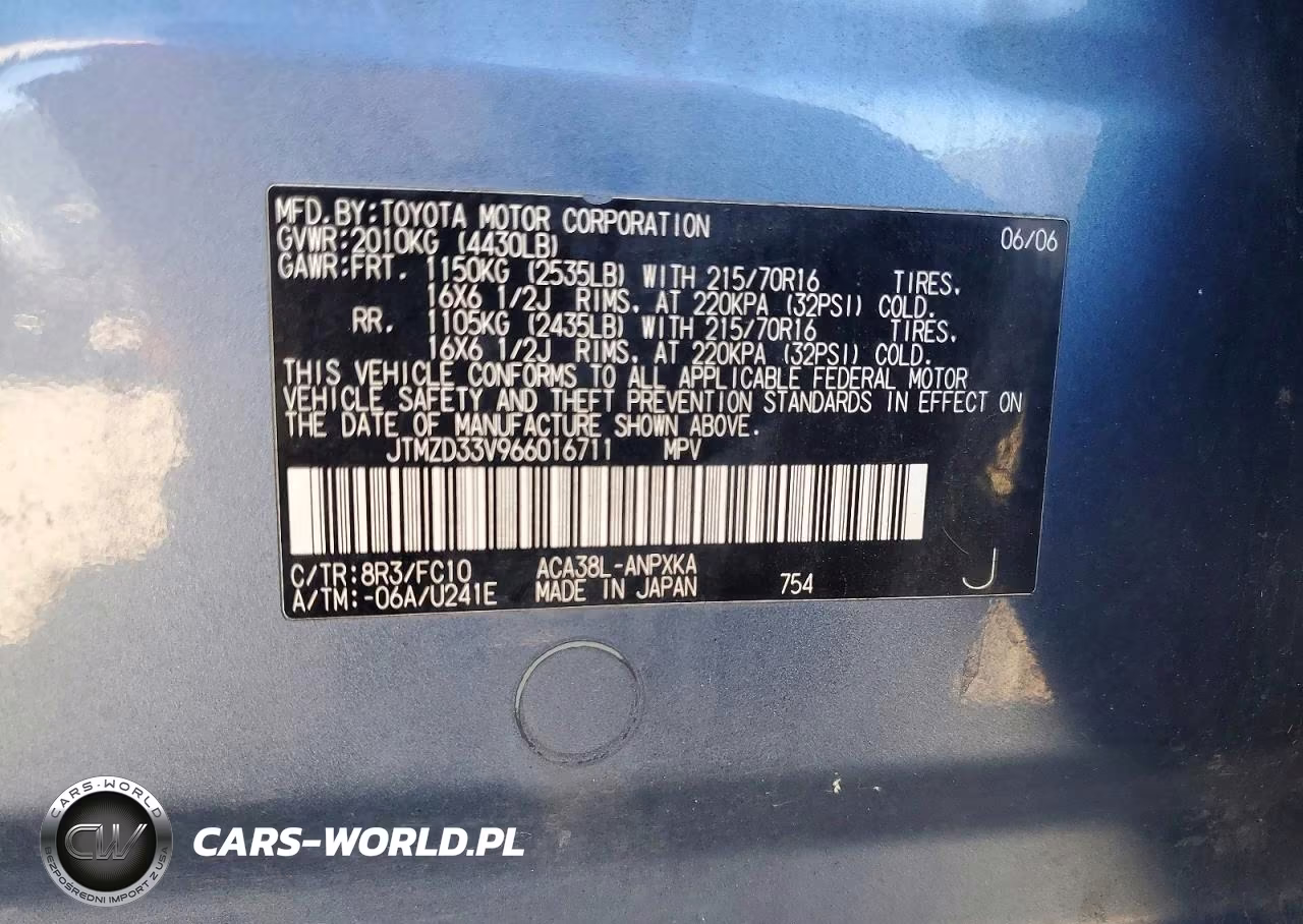 2006 Toyota Rav4 Base VIN:JTMZD33V966016711 - 12