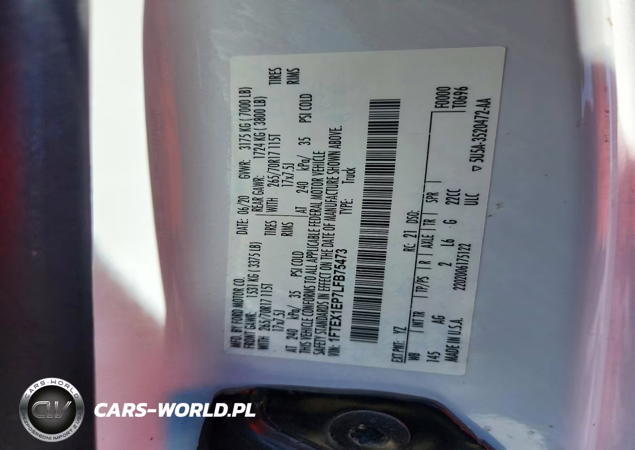 2020 Ford F150 Super Cab VIN:1FTEX1EP7LFB75473 - 12