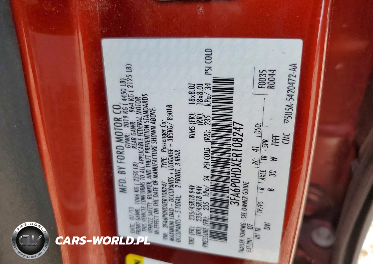 2014 Ford Fusion Se VIN:3FA6P0HDXER108247 - 12