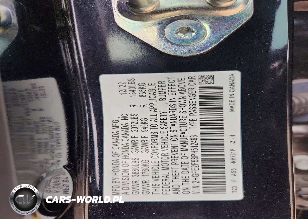 2023 Honda Civic Sport VIN:2HGFE2F58PH512493 - 13