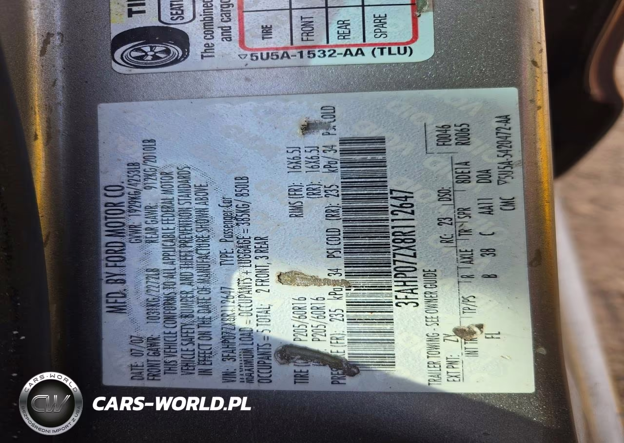 2008 Ford Fusion Se VIN:3FAHP07ZX8R112647 - 12