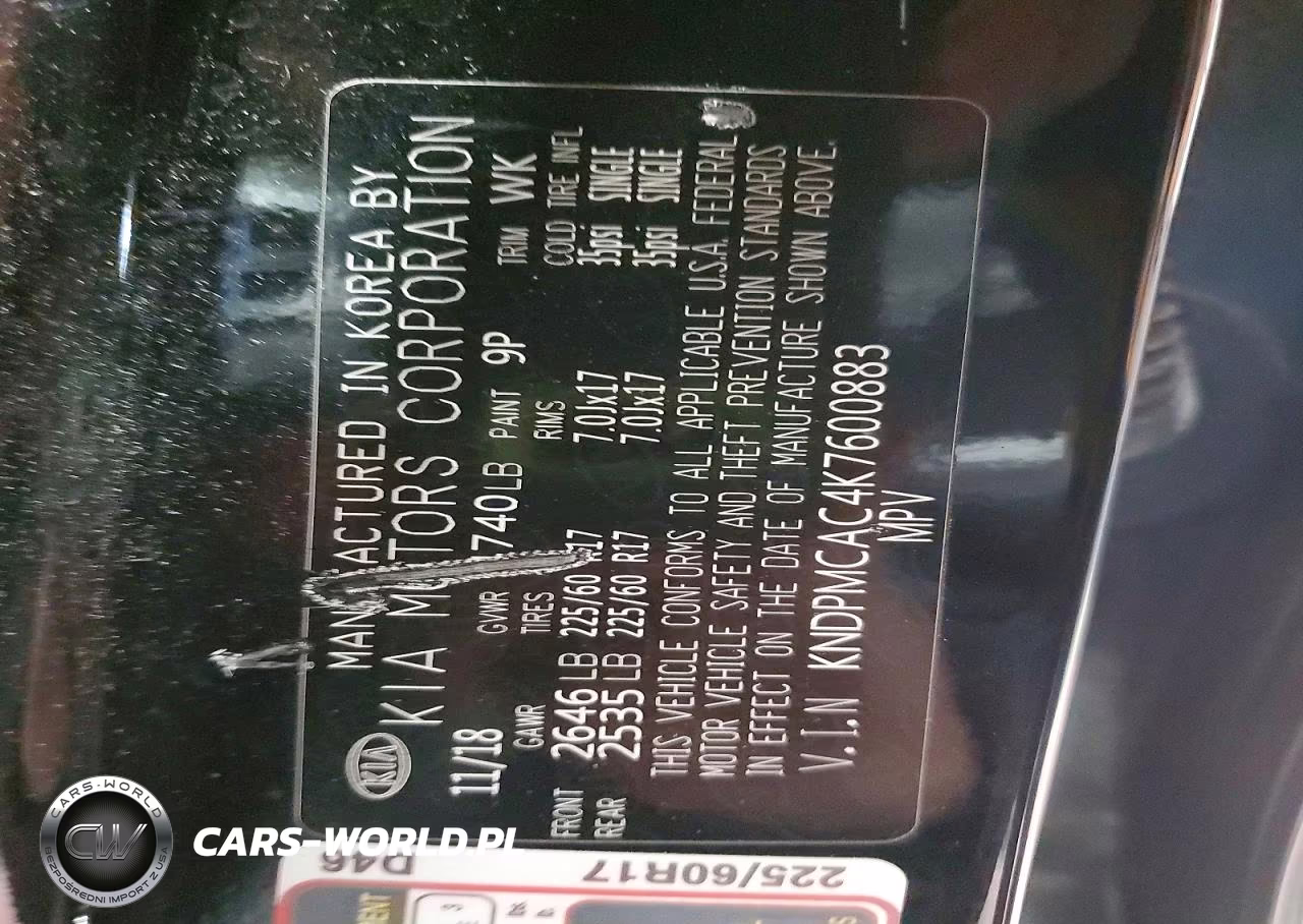 2019 Kia Sportage Lx VIN:KNDPMCAC4K7600883 - 12