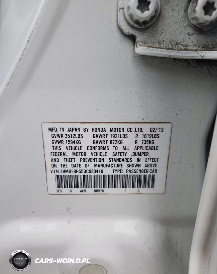 2013 Honda Fit Sport VIN:JHMGE8H55DC030418 - 12