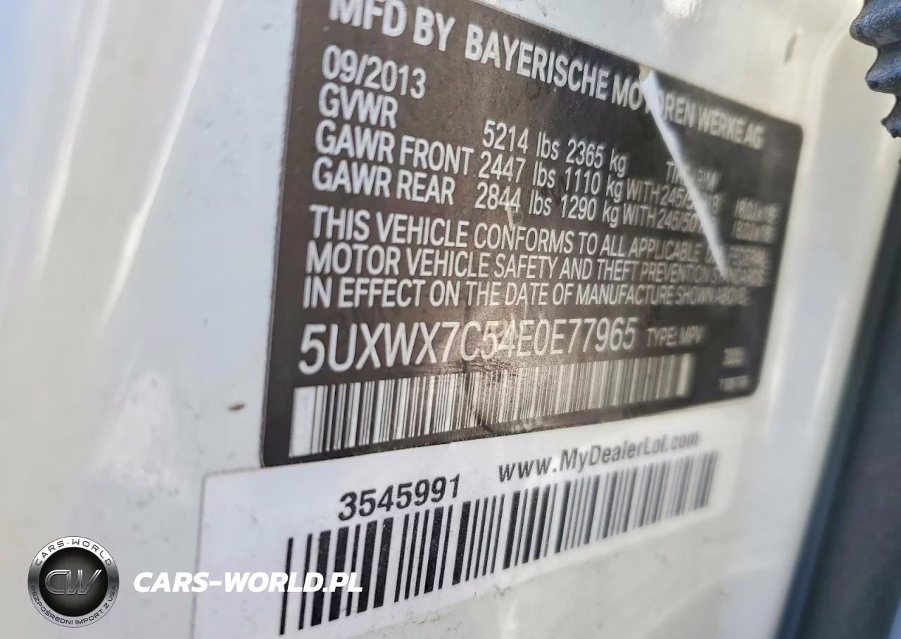 2014 BMW X3 xDrive35I VIN:5UXWX7C54E0E77965 - 13