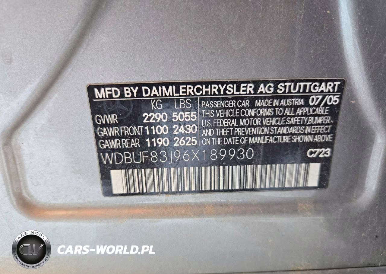 2006 Mercedes-Benz E 500 4Matic VIN:WDBUF83J96X189930 - 12