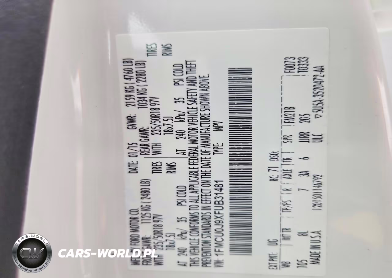 2015 Ford Escape Titanium VIN:1FMCU0J9XFUB31481 - 12