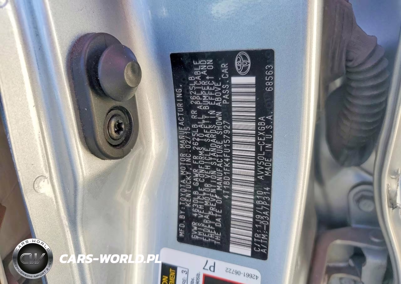 2015 Toyota Camry Hybrid Xle VIN:4T1BD1FK4FU157927 - 12