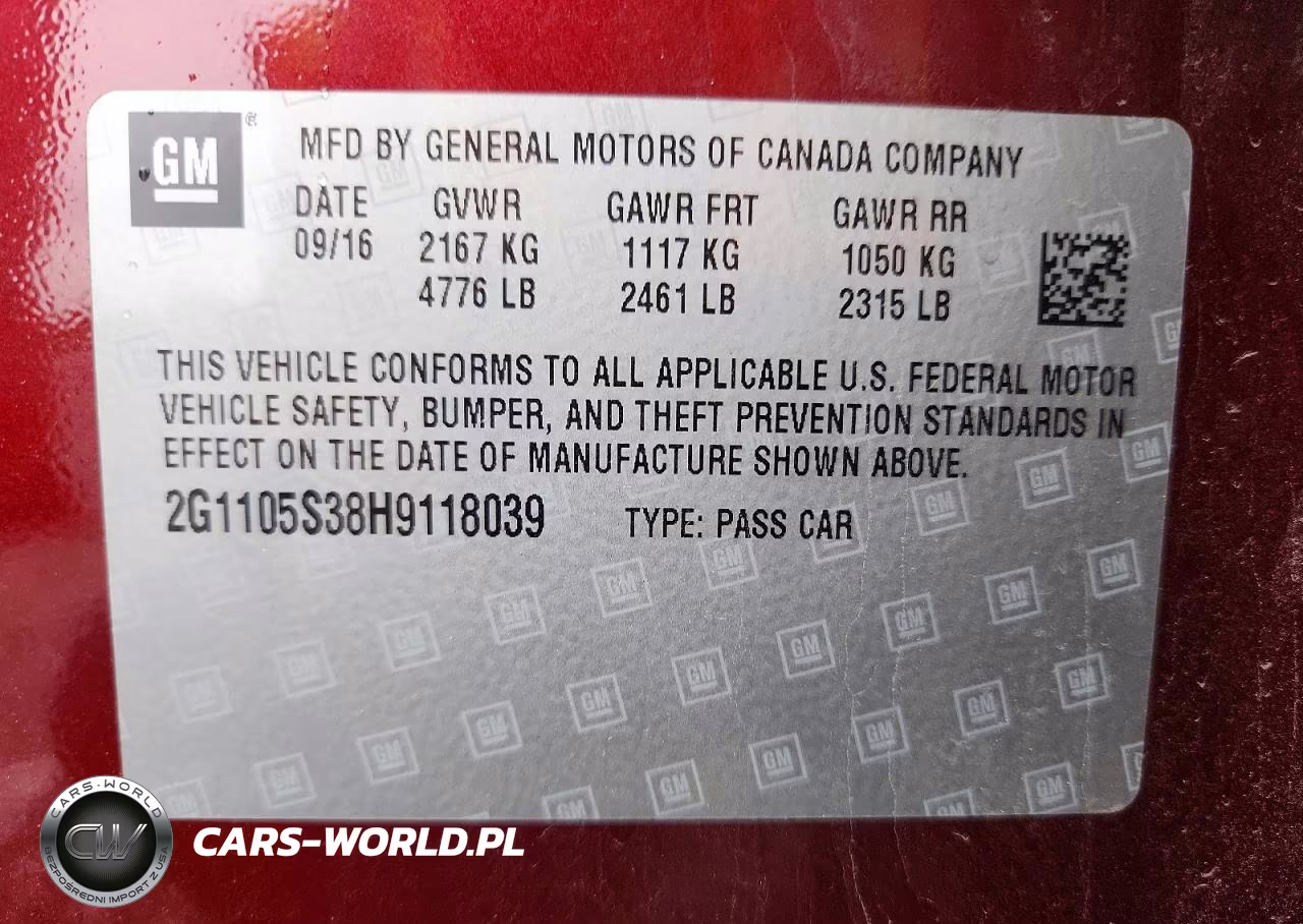 2017 Chevrolet Impala Lt VIN:2G1105S38H9118039 - 12