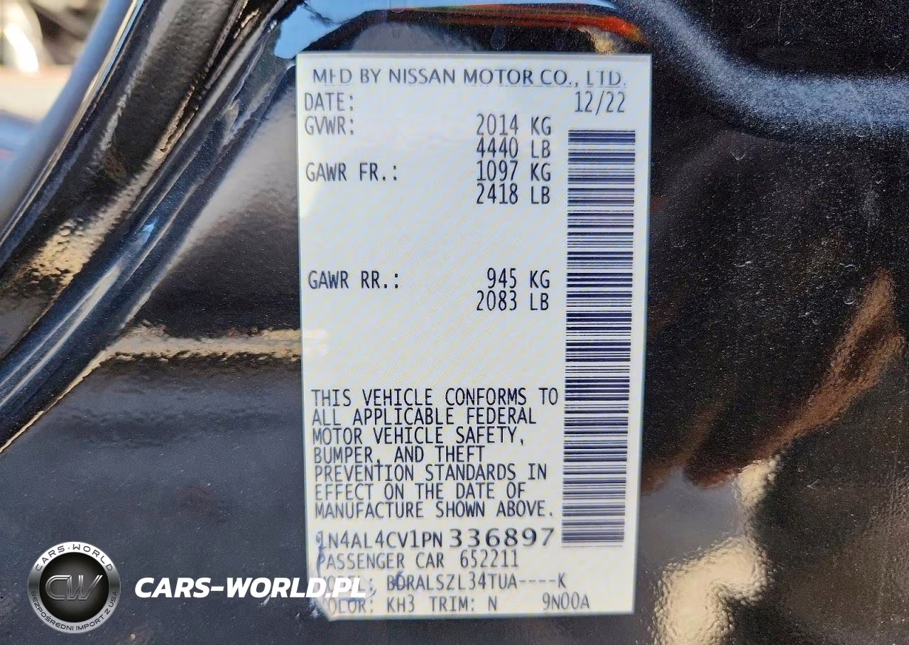 2023 Nissan Altima Sr VIN:1N4AL4CV1PN336897 - 12